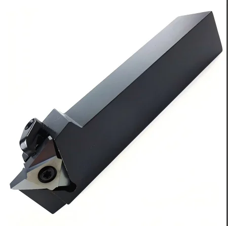 Representación de un soporte de hilo externo con una placa de giro triangular